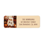 Persoonlijk Fox Ghost-kostuum Halloween Etiket (Voorkant)