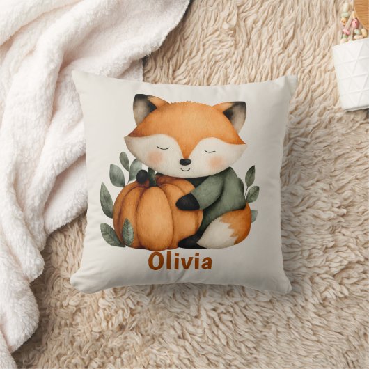 Persoonlijk Fox Pumpkin Halloween-ontwerp Kussen (Deken)