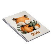 Persoonlijk Fox Pumpkin Halloween-ontwerp Notitieboek (Rechterzijde)