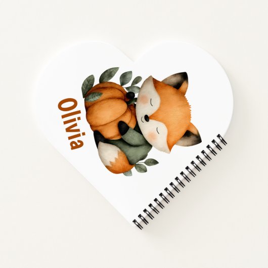 Persoonlijk Fox Pumpkin Halloween-ontwerp Notitieboek (Achterkant)