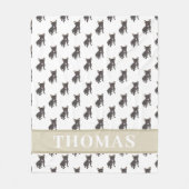 Persoonlijk Frans dekentje voor baby's (zwart gest Fleece Deken (Voorkant)