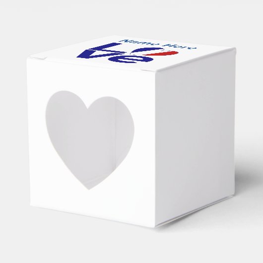 Persoonlijk Franse Blauwe LIEFDE Hart Vlag Bedankdoosjes (Voorkant Zijde)