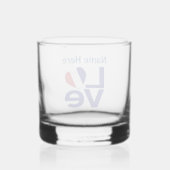 Persoonlijk Franse Blauwe LIEFDE Hart Vlag Whisky Glas (Achterkant)