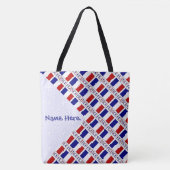 Persoonlijk Franse Vlag Getegeld Blauw Tote Bag (Voorkant)