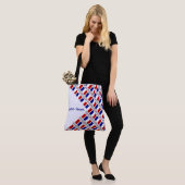 Persoonlijk Franse Vlag Getegeld Blauw Tote Bag (Op model)