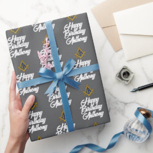 Persoonlijk Freemason Masonic Vierkant Verjaardag Cadeaupapier
