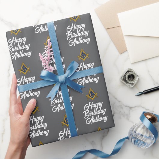 Persoonlijk Freemason Masonic Vierkant Verjaardag Cadeaupapier (Geschenken)