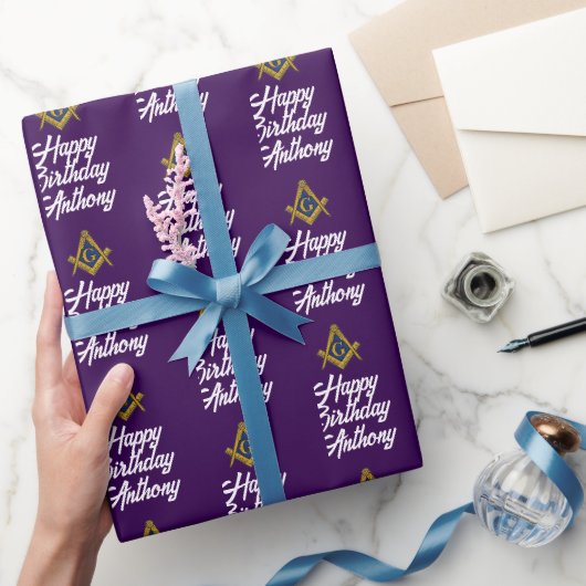Persoonlijk Freemason Masonic Vierkant Verjaardag Cadeaupapier (Geschenken)