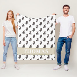 Persoonlijk Frenchie (Zwart Brindle) Baby Dekentje Fleece Deken