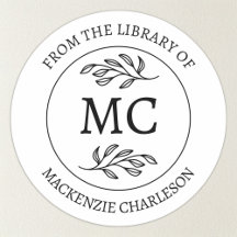 Persoonlijk 'From the Library' Monogram Ex Libris