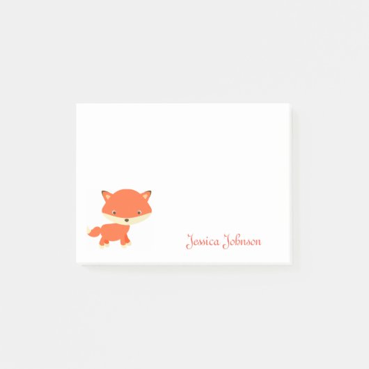 Persoonlijk Funny Animal Fox Kind notitieblok Post-it® Notes (Voorkant)