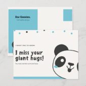 Persoonlijk - Funny Blue Panda Briefkaart (Voorkant / Achterkant)