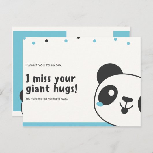 Persoonlijk - Funny Blue Panda Briefkaart (Voorkant / Achterkant)