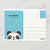 Persoonlijk - Funny Blue Panda Briefkaart (Achterkant)