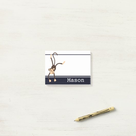 Persoonlijk Funny Cheeky Monkey Post-it® Notes (Op bureau)