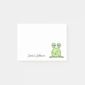 Persoonlijk Funny Cute Green Alien-notepad Post-it® Notes (Voorkant)