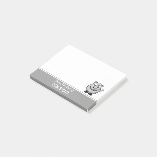 Persoonlijk Funny Fat Pig Post-it® Notes (Schuin)
