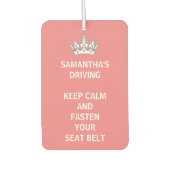 Persoonlijk Funny Girly houdt Calm Roze Rijden Luchtverfrisser (Voorkant)