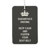 Persoonlijk Funny Girly Keep Calm Black Luchtverfrisser (Voorkant)