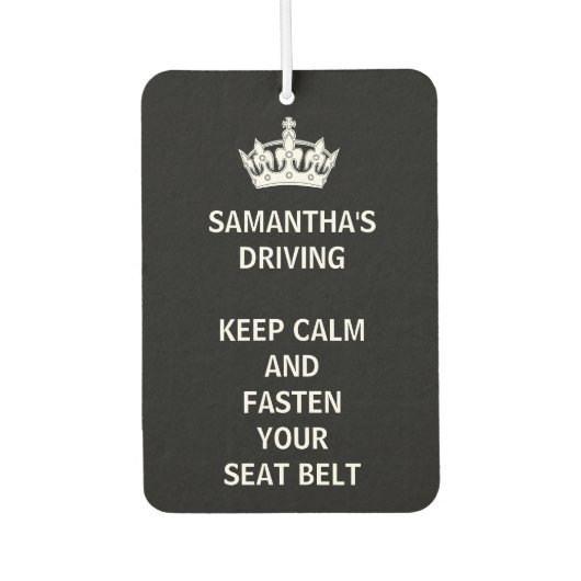 Persoonlijk Funny Girly Keep Calm Black Luchtverfrisser (Voorkant)