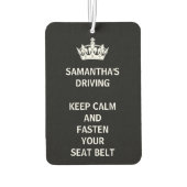 Persoonlijk Funny Girly Keep Calm Black Luchtverfrisser (Achterkant)