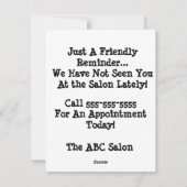 Persoonlijk Funny Llama Hair Stylist Salon Feestdagenkaart (Achterkant)