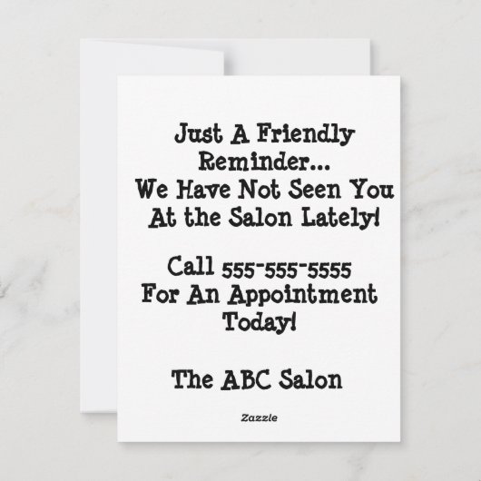 Persoonlijk Funny Llama Hair Stylist Salon Feestdagenkaart (Achterkant)