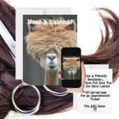 Persoonlijk Funny Llama Hair Stylist Salon Feestdagenkaart