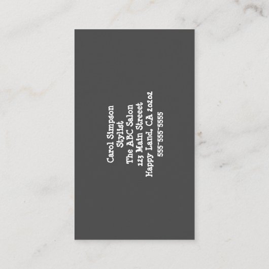 Persoonlijk Funny Llama Hair Stylist Salon Visitekaartje (Achterkant)