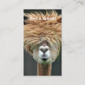 Persoonlijk Funny Llama Hair Stylist Salon Visitekaartje (Voorkant)