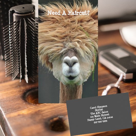 Persoonlijk Funny Llama Hair Stylist Salon Visitekaartje
