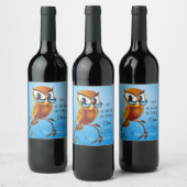 Persoonlijk Funny Owl Teacher Wine Label Wijn Etiket (Flessen)
