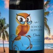Persoonlijk Funny Owl Teacher Wine Label Wijn Etiket