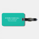Persoonlijk Funny Travel | Munt Green Bagagelabel (Achterkant horizontaal)