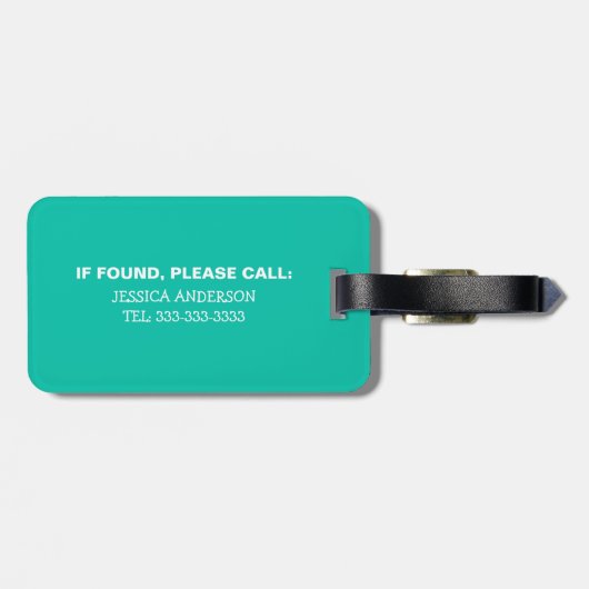 Persoonlijk Funny Travel | Munt Green Bagagelabel (Achterkant horizontaal)