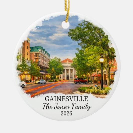 Persoonlijk Gainesville-sieraad, Op maat Florida Keramisch Ornament (Voorkant)
