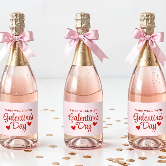 Persoonlijk Galentine's-feestcadeau voor haar Sparkling Wijnetiket