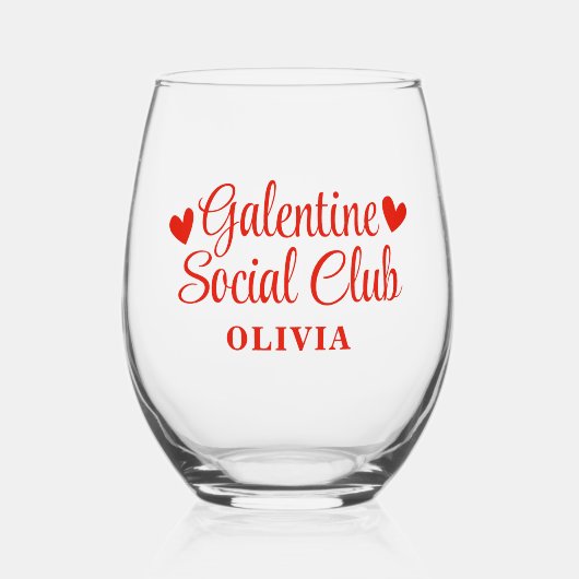 Persoonlijk Galentine's-feestcadeau voor haar Wijnglas Zonder Voet (Voorkant)