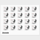 Persoonlijk galoping Paard Dank u wel Vierkante Sticker (Vel)
