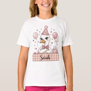 Persoonlijk Ganzen Verjaardags T-Shirt Roze Verjaa