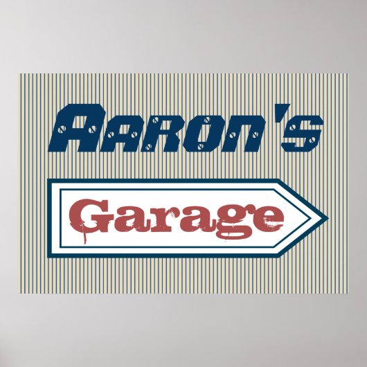 Persoonlijk garagebord kunstposter decoratie (Voorkant)