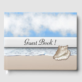 Persoonlijk gastenboek met strandthema