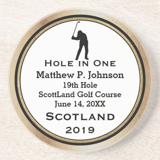 Persoonlijk gat in één Man grot Onderzetters (Voorkant)