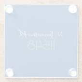 Persoonlijk geadresseerd met postcode en straatnaa glazen onderzetter (Achterkant)