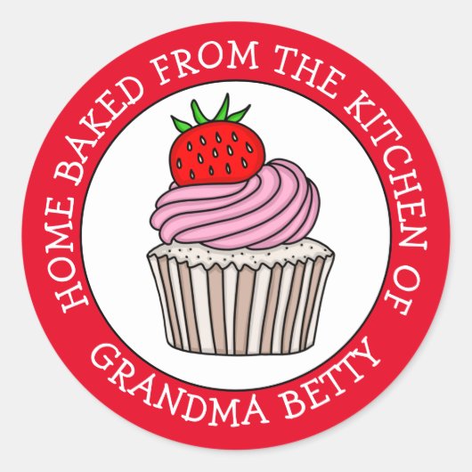 Persoonlijk Gebakken door  Ronde Sticker (Voorkant)