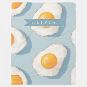 Persoonlijk Gebakken Ei Patroon Pret Blauw Grappig Fleece Deken
