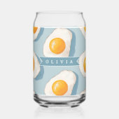 Persoonlijk Gebakken Eipatroon Pret Blauw Grappig Blikvorm Glas (Voorkant)