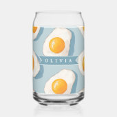 Persoonlijk Gebakken Eipatroon Pret Blauw Grappig Blikvorm Glas (Achterkant)