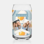 Persoonlijk Gebakken Eipatroon Pret Blauw Grappig Blikvorm Glas (Voorkant)