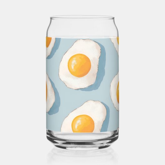 Persoonlijk Gebakken Eipatroon Pret Blauw Grappig Blikvorm Glas (Achterkant)